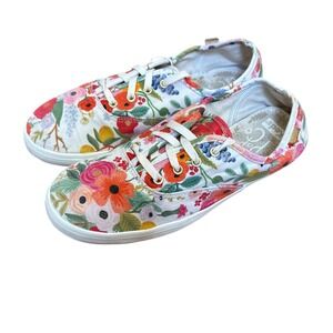 Keds Rifle Paper Co Sneaker Womens White Floral Champion‎ Seasonal SIZE 5M